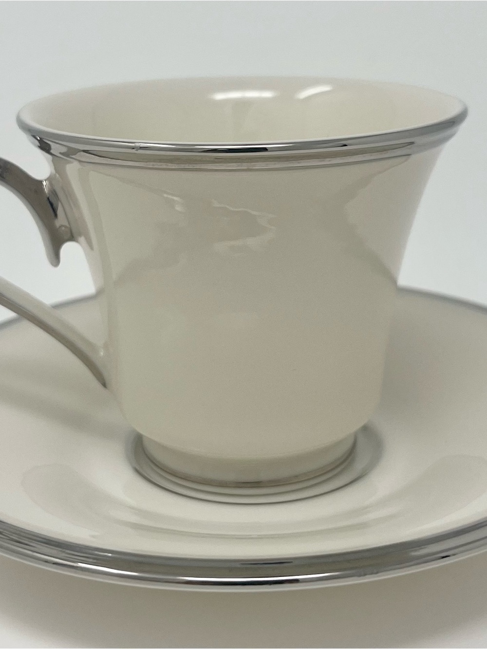 Lenox Solitaire Teacup and Saucer with Platinum Trim
